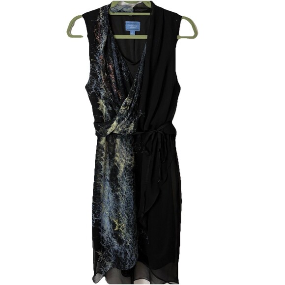 Simply Vera Wang Sleeveless Chiffon Blouson Beaded Sequins Dress L Whimsygoth - Picture 1 of 10